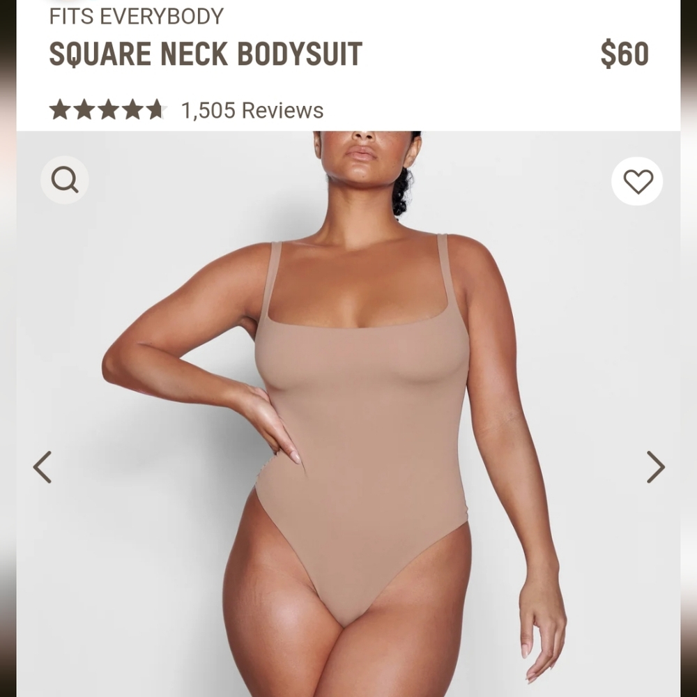 Like new! SKIMS Fits Everybody Square Neck Bodysuit Size MD